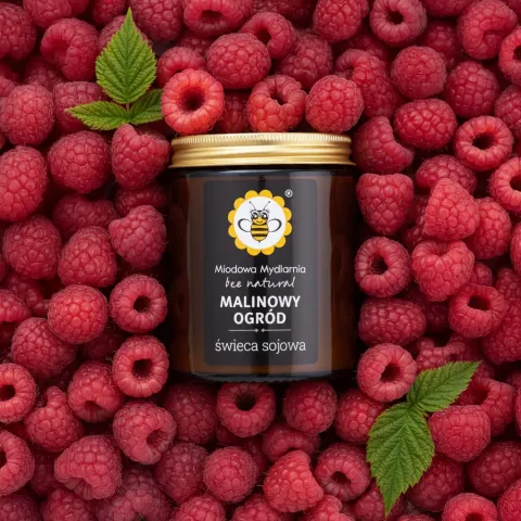 Miodowa Mydlarnia | Świeca sojowa Malinowy Ogród – słodki, owocowy aromat
