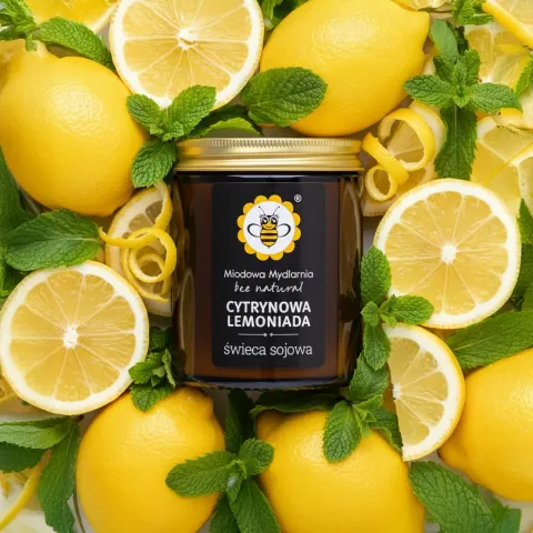 Cytrynowa Lemoniada świeca sojowa 180 ml, Naturi Love