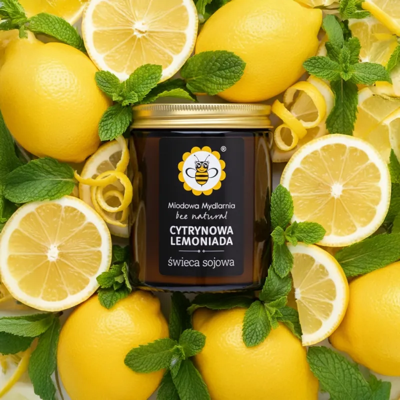 Cytrynowa Lemoniada świeca sojowa 180 ml, Naturi Love