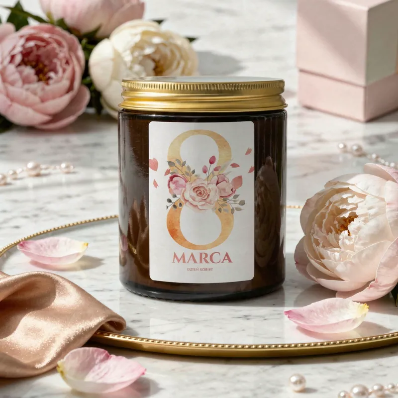 8 Marca - świeca sojowa na Dzień Kobiet 180 ml, pistacja i karmel