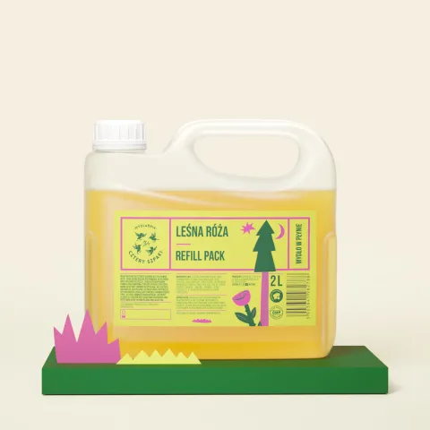 Leśna Róża Refill 2 l, naturalne mydło w płynie do rąk i ciała
