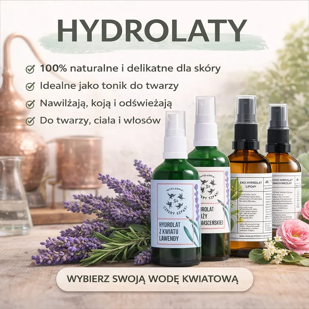 Tylko naturalne hydrolaty na bazie najlepszych składników jakie daje natura
